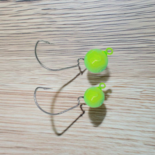 Chumbada Jig Head Offset Esférico EWG Amarelo Menor