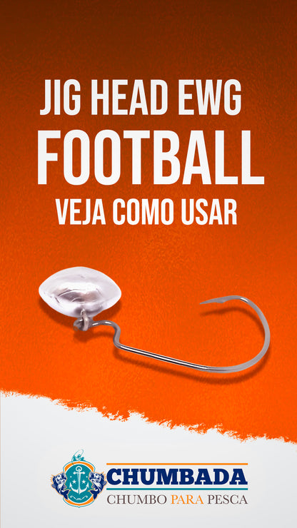 Chumbada Jig Head Offset Articulada Football EWG Preta