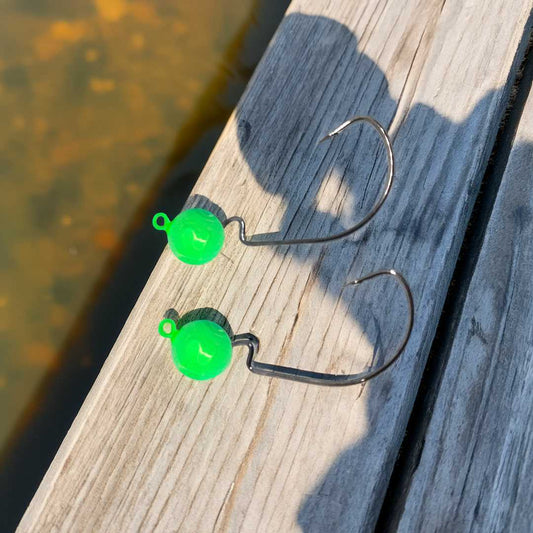 Chumbada Jig Head Offset Esférico EWG Verde Maior