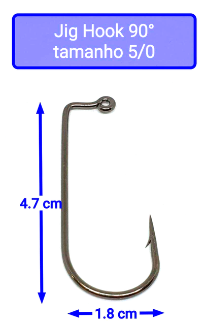 Anzol Jig Head 90° Esférica Natural Anzóis Maiores (1/0 - 5/0)
